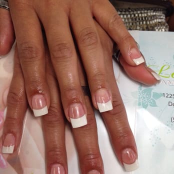 Lana's Diamond Salon - While Tip with pink clear polish on nail beds and clear top coat on whole nail! Love it! Lisa you are great! - Nail Salons Near Me - Downey, California