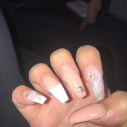 Acrylic nails. Just moved near the nails place tried it for the first time. Love it soo much they where nice and my nails came out great.
