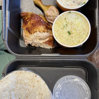 Juan Pollo - 2 Piece Chicken Meal (Thigh & Leg) with Potato Salad, Rice & Tortilla that also came with Salsa - Mexican Near Me - Cathedral City, California Juan Pollo - 2 Piece Chicken Meal (Thigh & Leg) with Potato Salad, Rice & Tortilla that also came with Salsa - Mexican Near Me - Cathedral City, California