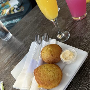 Georgia's Restaurant - Cornbread with honey butter - Soul Food Near Me - Long Beach, California