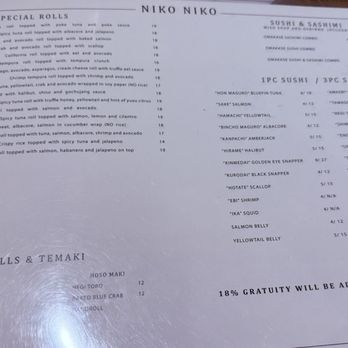 Niko Niko Japanese Cuisine - Menu continued - Japanese Near Me - Irvine, California Niko Niko Japanese Cuisine - Menu continued - Japanese Near Me - Irvine, California