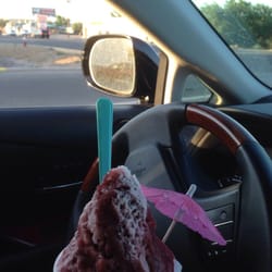Bahama Buck's - Jungleberry shaved ice with added Bahama Rama mama... there is a scoop of vanilla ice cream at the bottom and cream on top