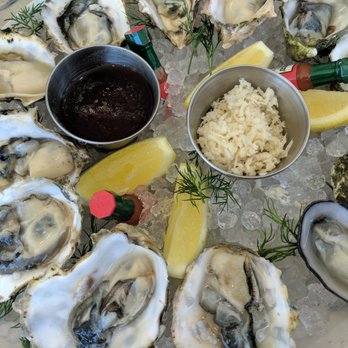 Driftwood Kitchen - Oysters. Some good, some fishy. :/ Mignonette sauce was good though. - Seafood Near Me - Laguna Beach, California