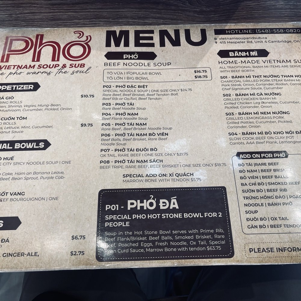 Pho Vietnam Soup & Sub - Noodles Near Me - Cambridge, Ontario Pho Vietnam Soup & Sub - Noodles Near Me - Cambridge, Ontario