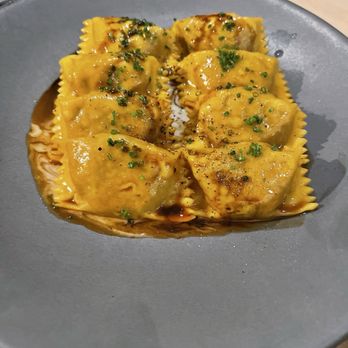 Dario - Beef Short Rib & Polenta Agnolotti red wine jus, parmesan crema, 30year-old balsamico - Italian Near Me - Minneapolis, Minnesota