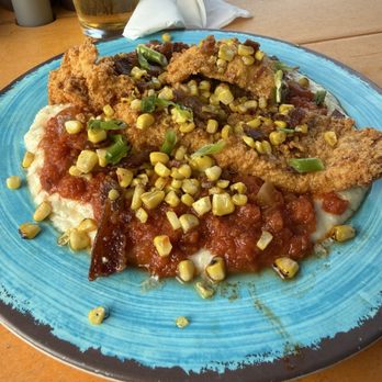 Island Pig and Fish - Cheesy grits with fried catfish special. Perfect!! - Seafood Near Me - Fort Pierce, Florida Island Pig and Fish - Cheesy grits with fried catfish special. Perfect!! - Seafood Near Me - Fort Pierce, Florida