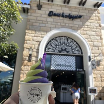 Devil & Angel Desserts - Store front, pistachio + Ube swirl soft serve. - Bubble Tea Near Me - Concord, California