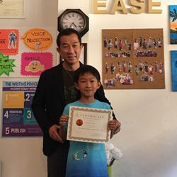 Evolution Academic Speaking Excellence - Certificate of achievement awarded to 5th grade student.