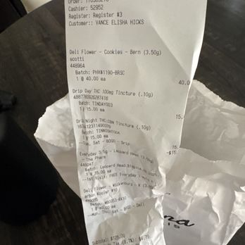 Nirvana Cannabis - Receipt proof that it's the same store. - Cannabis Dispensaries Near Me - Florence, Arizona