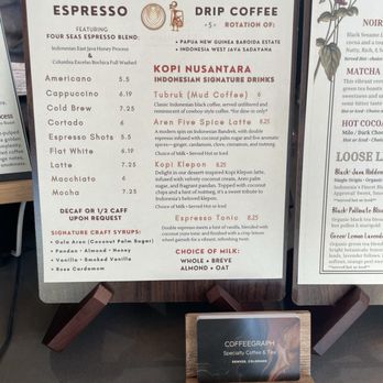 Coffeegraph - Partial menu - Coffee & Tea Near Me - Denver, Colorado