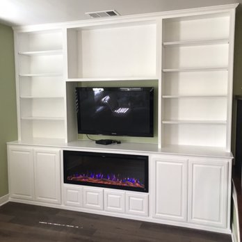 Robinsons Woodworking - Custom wall unit with electric fireplace - Cabinetry Near Me - Upland, California