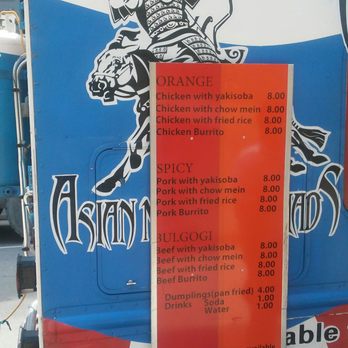 Asian Modern Nomads - a menu on a food truck - Asian Fusion Near Me Asian Modern Nomads - a menu on a food truck - Asian Fusion Near Me