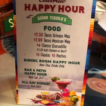 Senor Tequila's - Happy hour menu - Mexican Near Me - Fairfax, Virginia Senor Tequila's - Happy hour menu - Mexican Near Me - Fairfax, Virginia