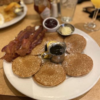 Sears Fine Food - Swedish pancakes with lingonberries and bacon - American Near Me - San Francisco, California Sears Fine Food - Swedish pancakes with lingonberries and bacon - American Near Me - San Francisco, California