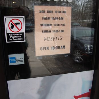 Misfits Saloon - Hours of operation, front entry door. - American Near Me - Anoka, Minnesota