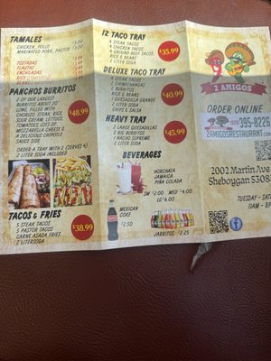 Menu photo 5 2 Amigos Restaurant Sheboygan, WI