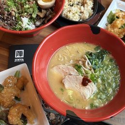 Spicy Chicken Ramen* Spicy Creamy Shrimp Tempura*Chicken Chashu Bowl*Garlic Rice Bowl Crispy Rice with Spicy Tuna*