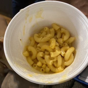Hittmans Soulfood and BBQ - Mac and cheese, so small it looks like someone ate more than half of it. - Food Stands Near Me - Katy, Texas