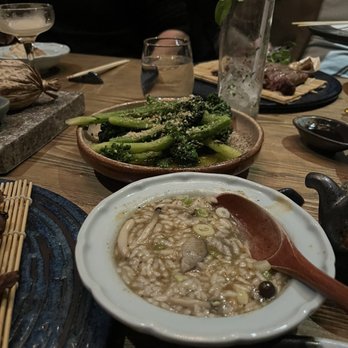 Muni Robata - Veggie truffle mushroom kamemeshi Grilled broccolini - Japanese Near Me - Toronto, Ontario