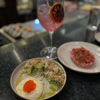 Barbara - two plates of food and a glass of wine - Canadian (New) Near Me - Vancouver, British Columbia