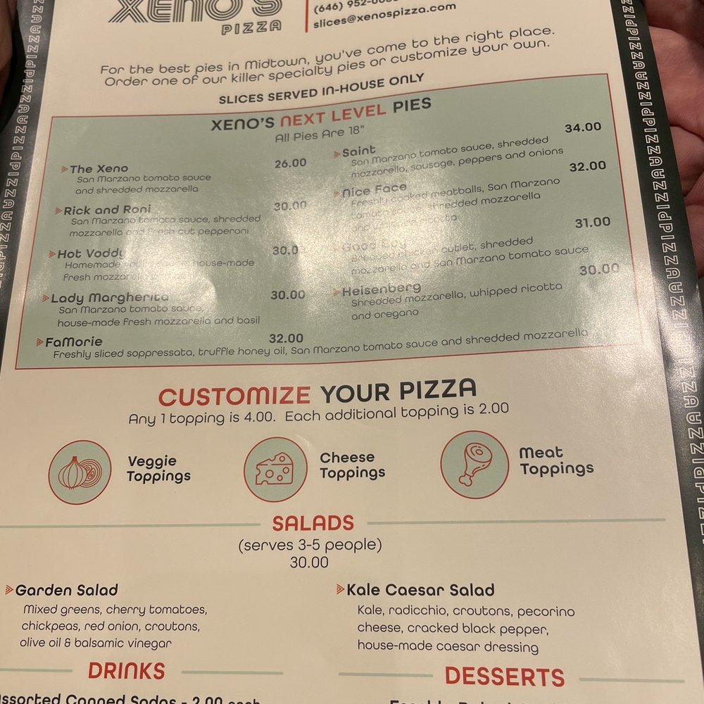 Xeno’s Pizza - Menu with whole pizza selections - Pizza Near Me - New York, New York Xeno’s Pizza - Menu with whole pizza selections - Pizza Near Me - New York, New York