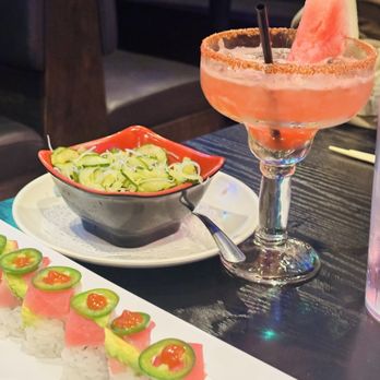 Yamato Japanese Restaurant - Sunrise Roll, Cucumber Salad and Watermelon Margarita were a perfect combination! - Noodles Near Me - Stevenson Ranch, California