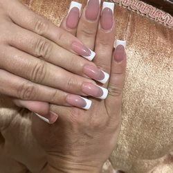 Golden Hour Beauty - Gel nails deep white tip