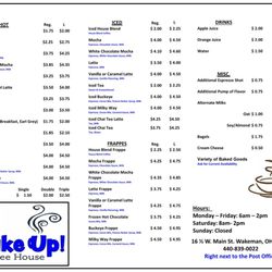 Wake Up Coffee House - Menu