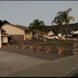Pavers, turf and retaining wall Pavers, turf and retaining wall