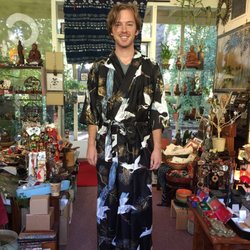 Sugi Fine Bedding & Gifts - A handsome boy doesn't mind be a molded of our  beautiful kimono in Sugi Fine Bedding & Gifts!