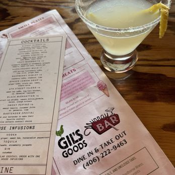 Gil's Goods - Lemon drop and cocktail menu - Cafes Near Me - Livingston, Montana Gil's Goods - Lemon drop and cocktail menu - Cafes Near Me - Livingston, Montana