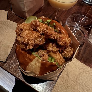 Double Chicken Please - Hot Honey Sandwich - Cocktail Bars Near Me - New York, New York Double Chicken Please - Hot Honey Sandwich - Cocktail Bars Near Me - New York, New York