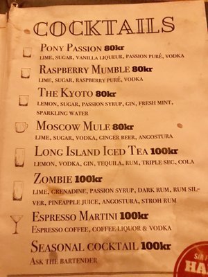 Menu photo 1 Francis Pony København K, 84 Menu photo 1 Francis Pony København K, 84