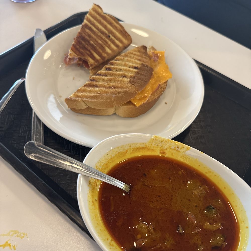 Thelma's Kitchen - Coconut curry soup and a ham cheese and bacon Panini - Salad Near Me - Kansas City, Missouri Thelma's Kitchen - Coconut curry soup and a ham cheese and bacon Panini - Salad Near Me - Kansas City, Missouri