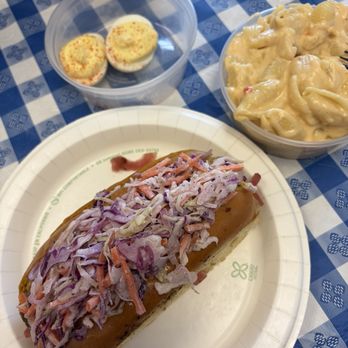 Wild Waylon's BBQ - Smoked hot dog, pimento cheese Mac and cheese and smoked deviled eggs - Barbeque Near Me - Fredericksburg, Virginia Wild Waylon's BBQ - Smoked hot dog, pimento cheese Mac and cheese and smoked deviled eggs - Barbeque Near Me - Fredericksburg, Virginia