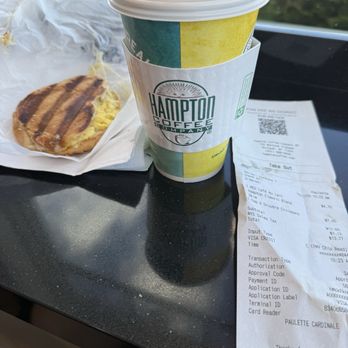 Hampton Coffee Company - Cafe Au Lait and an egg and Gruyere croissant $13.77 - Coffee & Tea Near Me - Montauk, New York Hampton Coffee Company - Cafe Au Lait and an egg and Gruyere croissant $13.77 - Coffee & Tea Near Me - Montauk, New York