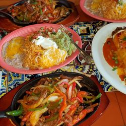 Fiesta Charra Mexican Restaurant - Two steak fajitas and the Loco Buritto.  EXCELLENT!