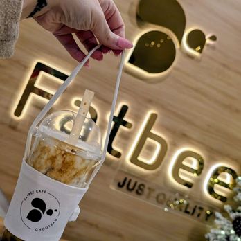 Fat Bee Cafe - The little drink holder they saved for me makes this boba feel even sweeter. - Bubble Tea Near Me - Kansas City, Missouri