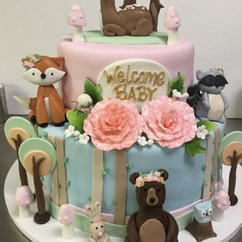 Stein's Bakery - Baby Shower cake in Woodland Forest theme for baby girl. - Bakeries Near Me - Dallas, Texas Stein's Bakery - Baby Shower cake in Woodland Forest theme for baby girl. - Bakeries Near Me - Dallas, Texas