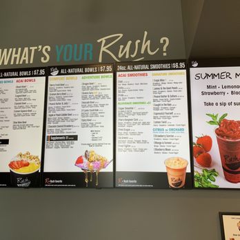 Rush Bowls - The menu- SO many options! - Juice Bars & Smoothies Near Me - Sandy Springs, Georgia Rush Bowls - The menu- SO many options! - Juice Bars & Smoothies Near Me - Sandy Springs, Georgia