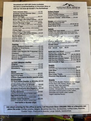 Menu photo 2 Mountain Brew Truckee, CA