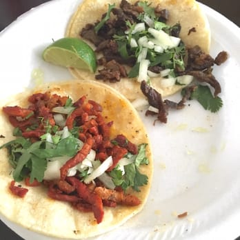 Jefes Street Tacos - Carne asada in the back & pastor (red) in the front - Food Trucks Near Me - Austin, Texas