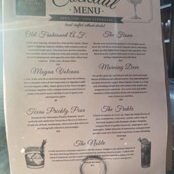 Noble Experiment - Cocktail menu Aug 2023