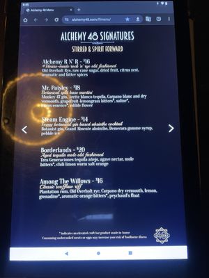 Menu photo 6 Alchemy 48 Mesa, AZ