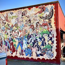 Old School Pizzeria - Mural on side of building