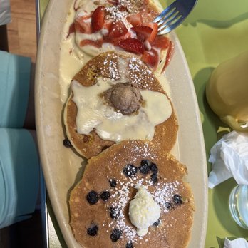 Snooze, an A.M. Eatery - Pancake trio - Breakfast & Brunch Near Me - Lone Tree, Colorado Snooze, an A.M. Eatery - Pancake trio - Breakfast & Brunch Near Me - Lone Tree, Colorado