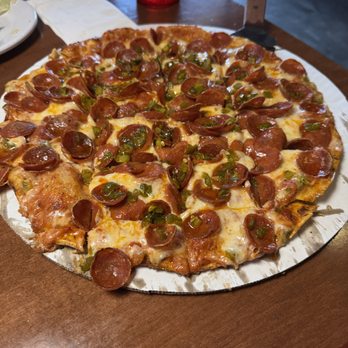 Crust Brothers Pizza - Pepperoni and jalapeno - Pizza Near Me - Scottsdale, Arizona Crust Brothers Pizza - Pepperoni and jalapeno - Pizza Near Me - Scottsdale, Arizona