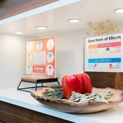 Farma - Inviting display sharing information about terpenes and the spectrum of effects.