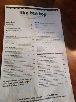 Menu photo 1 The Ten Top Norfolk, VA