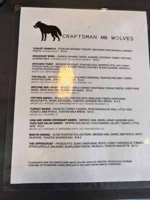 Menu photo 1 Craftsman and Wolves Mountain View, CA Menu photo 1 Craftsman and Wolves Mountain View, CA